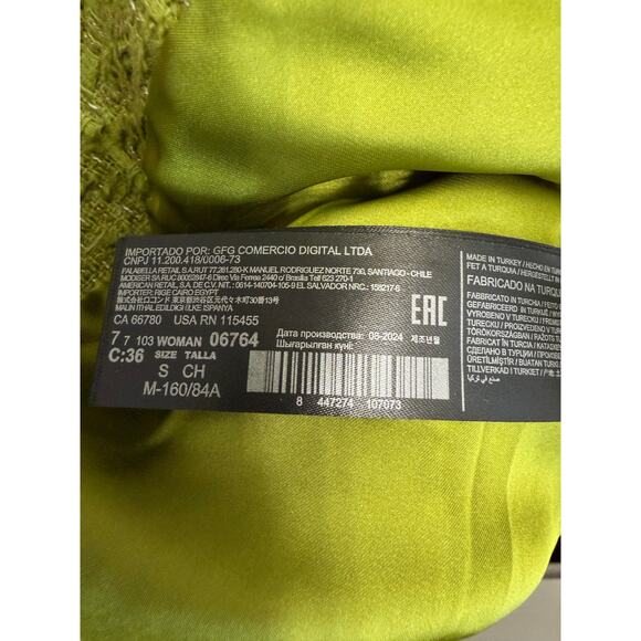 Mango Tweed Jacket with Jewel Buttons Green women's S Classic - Picture 10 of 13